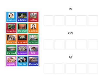 Prepositions of place - IN - ON - AT