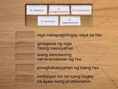 PAGLALAPI: Pagtapatin ang kahulugan ng mga salita batay sa ginawang paglalapi.