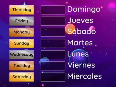 The days of the week