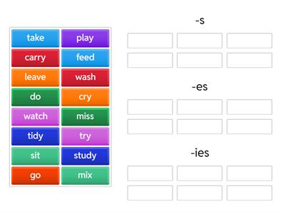 Present simple (3rd person singular verb endings)