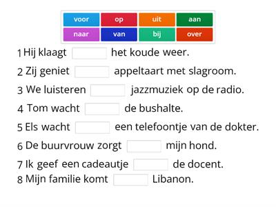 Werkwoorden met voorzetsels