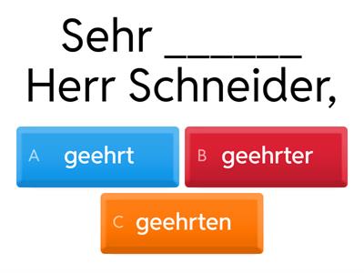 Quiz - E-Mail schreiben A1