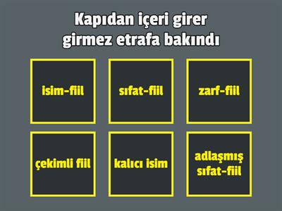 8.sınıf türkçe fiilimsi test