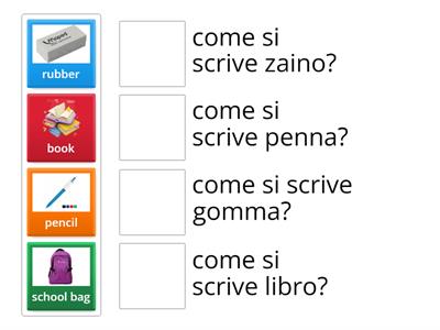 oggetti scolastici in inglese 