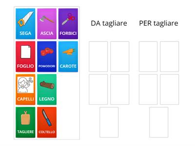 DA e PER tagliare