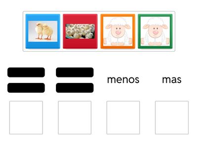 identificar de mas,igual y menos 