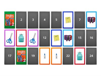 SCHOOL OBJECTS - MEMORY GAME