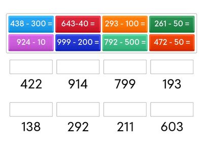 Subtracting 10s and 100s