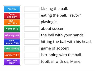 KB2 - U10 Sports and hobbies - picture story split sentences