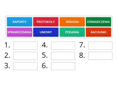 Ułóż wyrazy w kolejności alfabetycznej.