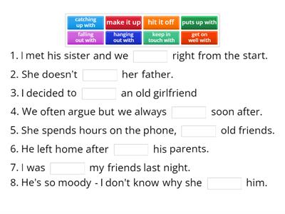 Phrasal verbs for relationship 2A