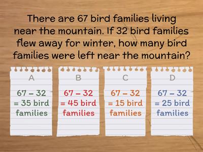 G3 Subtraction Word Problems