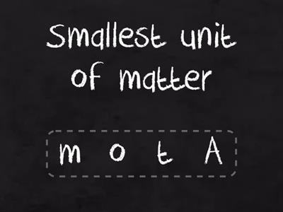 Atoms & Elements Anagram