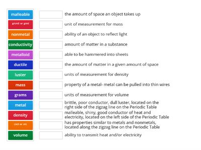 54R Properties of matter Critical Vocabulary 