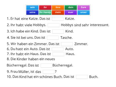 Possessivpronomen im Nominativ