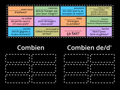 Unite 4 - Grammaire: Combien..., combien de/d'