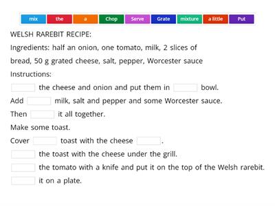 Recipe - missing words