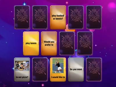 would like /prefer want 