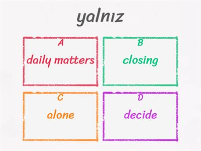 8 1.ÜNİTE KELİME KARTLARI SETİ-2 (20) Test