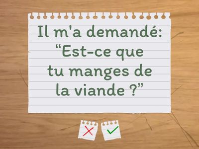 Questions au discours indirect - plan du passé