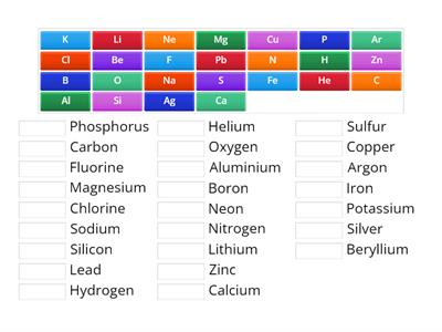 01 Element Symbol Match Up