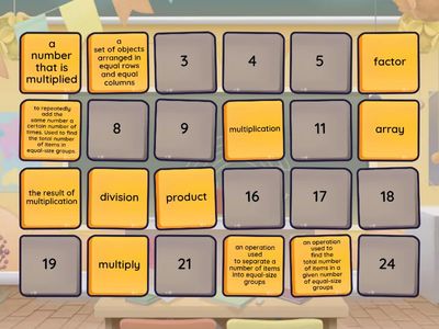 Multiplication and Division vocabulary