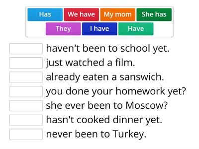 Present perfect, revision