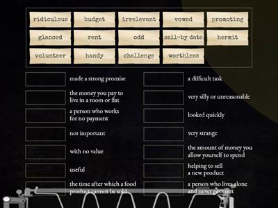 Gold pre-first Unit 5 Reading vocabulary