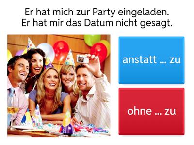 B1 ohne ... oder anstatt ... zu ...?