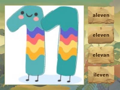 Numbers 11-20, spelling