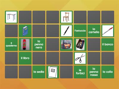 memory oggetti scuola