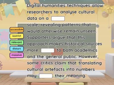 Fill in the blanks: drag and drop (PTE practice)