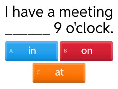 Prepositions of time