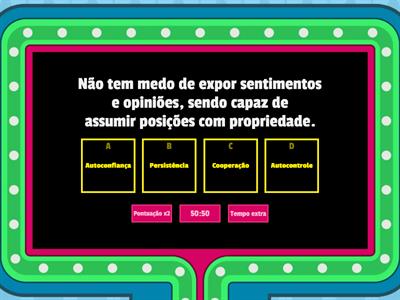 Assinale a opção que indica a habilidade socioemocional que o aluno possui.