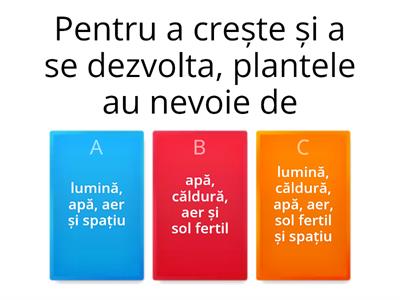 Plantele - Nevoi de bază