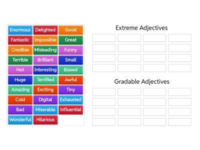 Gradable and non gradable adjectives