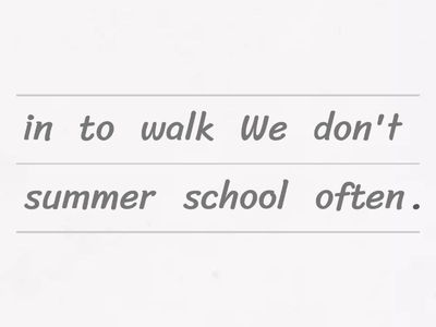 Present Simple, +, word order