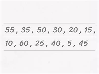 5 times table sequence