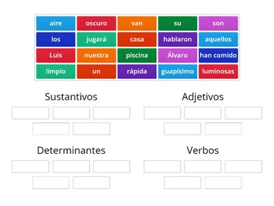 Clasifica estas palabras