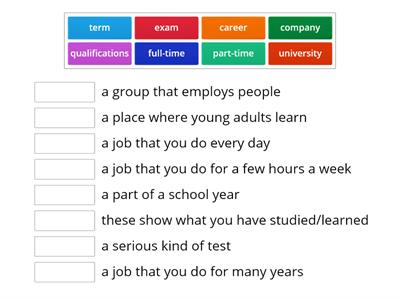 Pre-Intermediate Vocabulary - Work and Study