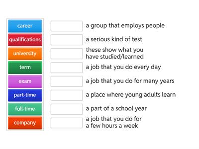 Pre-Intermediate Vocabulary - Work and Study