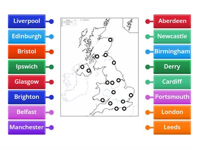 British cities map