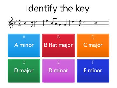 Key signatures 18:   Am, B flat, C, D, Dm, Em, F, G