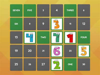 Numbers 0 - 15 - Memory game