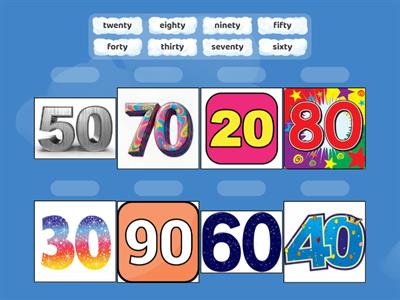 Matching numbres 20-90