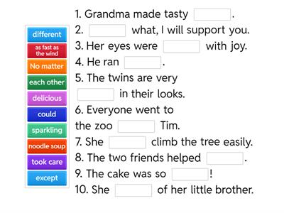 Seven sisters fill in the blanks 
