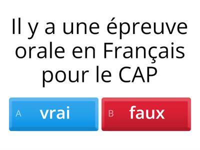 le ccf CAP en français 