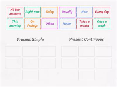 Present Simple & Continuous: Time expressions