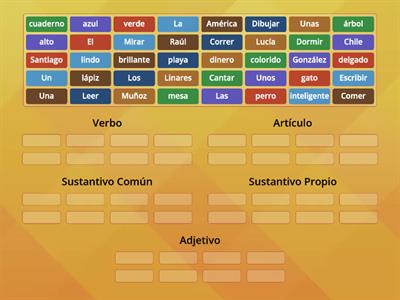 Clasificación de palabras