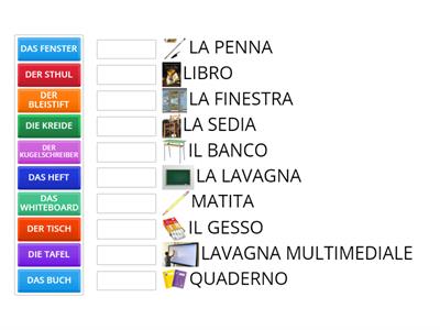 OGGETTI DELLA SCUOLA IN TEDESCO
